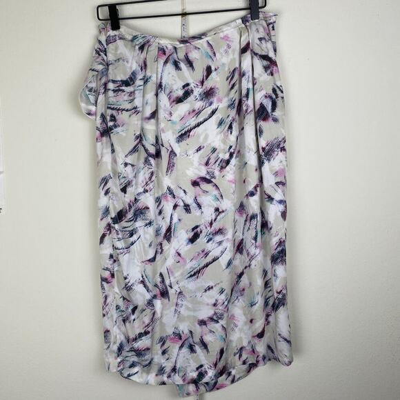 NWT IRO Kerim Skirt Size 8 Beige Purple Wrap Effect Drape Designer Casual Spring - Picture 11 of 16